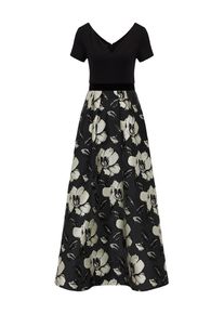 Apart, Damen Maxikleid, Hellgrau / Schwarz