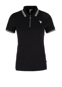 Q/S Designed By, Damen Poloshirt, Puder / Schwarz / Wei&szlig;