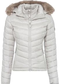 Superdry, Damen Jacke 'HOODED LUXE CHEVRON FUJI', Perlweiß