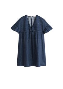 Mango, Damen Kleid 'Erizo-h', Himmelblau / Weiß