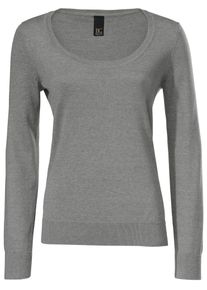 Heine, Damen Rundhals-Pullover, Graumeliert