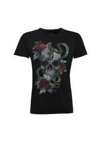 Key Largo, Herren T-Shirt 'MT SNAKE', Mischfarben / Schwarz
