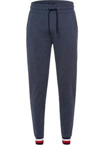 Tommy Hilfiger, Herren Hose 'Modern Stripe Terry', Taubenblau / Schwarz / Weiß