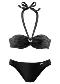 Lascana, Damen Bügel-Bandeau-Bikini, Schwarz