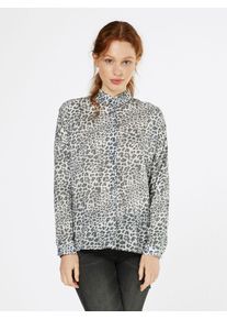 EMILY VAN DEN BERGH, Damen Bluse, Grau / Weiß