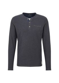 Tom Tailor, Herren Shirt 'Henley', Basaltgrau