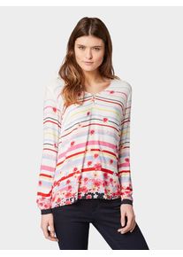 Tom Tailor, Damen Bluse, Hellblau / Gelb / Apricot / Pink / Hellrot / Schwarz / Weiß