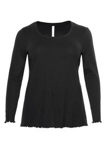 sheego Casual, Damen Langarmshirt, Schwarz