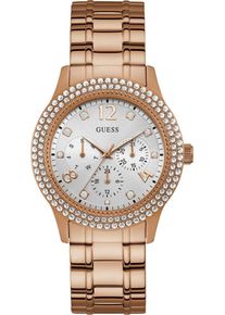 Guess, Damen Multifunktionsuhr 'BEDAZZLE', Rosegold / Silber