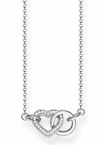 Thomas Sabo, Damen Herzkette 'TOGETHER, KE1643-051-14-L45v', Silber / Weiß