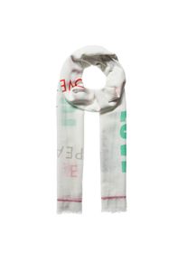 Codello, Damen Schal, Grün / Pastellrot / Offwhite