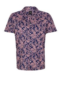s.Oliver BLACK LABEL, Herren Hawaiihemd, Blau / Rosé