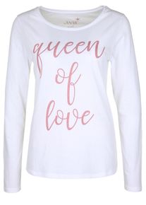 Juvia, Damen Longsleeve 'QUEEN', Weiß