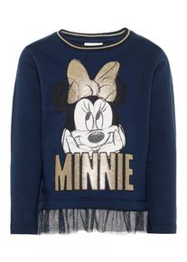 name it, Mädchen Sweatshirt 'Minnie Mouse', Dunkelblau / Gold / Naturweiß