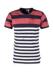 Q/S Designed By, Herren Shirt, Navy / Pastellrot / Weiß