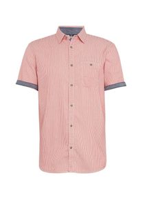 Tom Tailor, Herren Hemd, Orangerot / Weiß