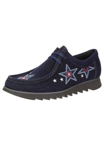 Sioux, Damen Mokassin 'Grash', Navy / Rot