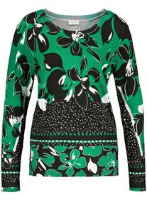 Gerry Weber, Damen Pullover, Grün / Schwarz / Weiß