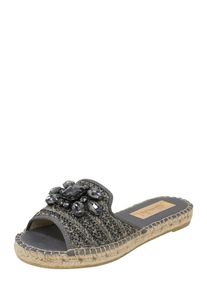 Vidorreta, Damen Pantolette mit Schmucksteinbesatz, Graphit