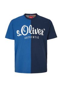 s.Oliver RED LABEL, Herren T-Shirt, Blau / Dunkelblau / Weiß