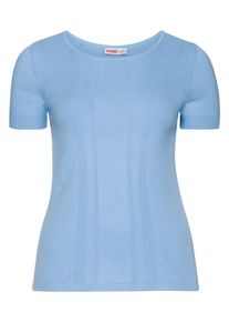 sheego Class, Damen Pullover mit kurzem Arm, Hellblau