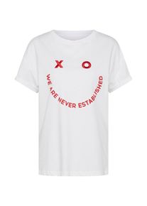 Review, Damen T-Shirt 'SMILEY', Hellrot / Weiß