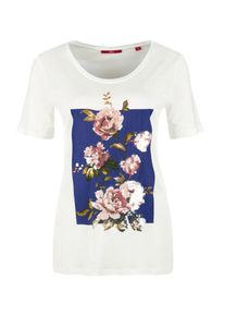s.Oliver RED LABEL, Damen Jerseyshirt mit Pailletten, Navy / Gr&uuml;n / Rosa / Wei&szlig;