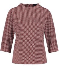 Taifun, Damen Pullover, Pastellrot / Schwarz / Weiß