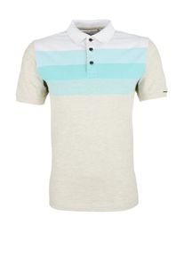 s.Oliver RED LABEL, Herren Poloshirt, Graumeliert / Jade / Wei&szlig;