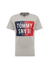 Tommy Jeans, Herren T-Shirt 'TJM SPLIT BOX TEE', Dunkelblau / Grau / Rot
