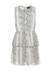 name it, Mädchen Kleid, Grau / Dunkelgrau