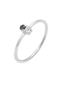 Elli Premium, Damen Ring, Schwarz / Silber