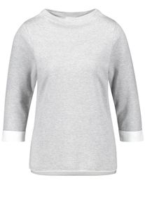 Gerry Weber, Damen Pullover, Grau / Wei&szlig;