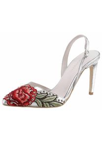 Saint Tropez, Damen Jeffrey Campbell High-Heel-Pumps, Oliv / Rot / Silber