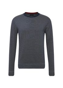 Jack & Jones JACK & JONES, Herren Pullover 'JPROVI KNIT CREW NECK BS', Navy / Wei&szlig;