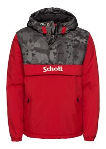 Schott NYC, Herren Winterjacke 'HUSKY 18', Rauchgrau / Rot