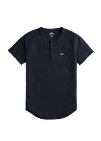 Hollister, Herren Shirt 'HENLEY SOLID', Navy / Dunkelrot / Weiß