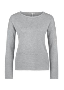 Q/S Designed By, Damen Pullover mit Rippsaum, Grau