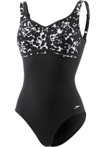 Speedo, Damen Conourluce Printed 1 Piece Schwimmanzug, Schwarz / Weiß
