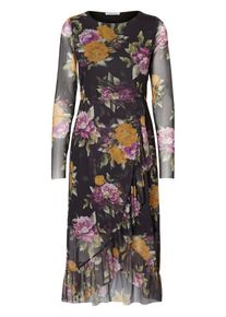 Pieces, Damen Kleid, Grün / Lilameliert / Schwarz