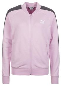 Puma, Damen Jacke 'Classics T7 Track', Dunkelgrau / Mauve / Wei&szlig;