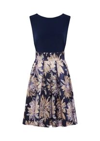 Swing, Damen Kleid, Navy / Grau