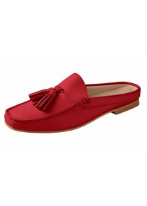 Heine, Damen Sabot mit Tasseln, Rot