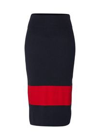 Calvin Klein, Damen Strickrock, Navy / Rot
