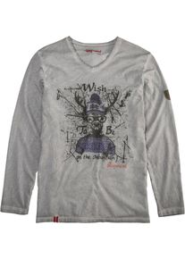 Almgwand, Herren Trachtenshirt im Used Look, Grau