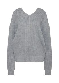 boohoo, Damen Pullover 'Leah Crop Twist Jumper', Grau