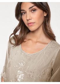Heine, Damen Bestickte Tunika, Dunkelbeige