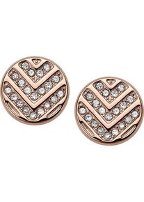 Fossil, Damen Ohrstecker 'VINTAGE GLITZ', Rosegold / Weiß