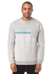 Rip Curl, Herren Yarn Dyed Stripe Crew Fleece Sweatshirt, Hellblau / Hellgrau