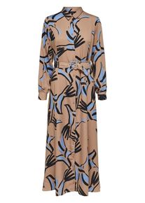Selected Femme, Damen Maxikleid, Sand / Hellblau / Schwarz